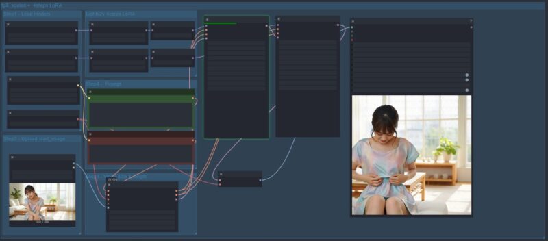 comfyUIを使ったWan2.2の動画生成画面